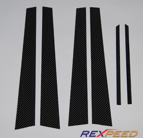 Rexpeed Carbon Fiber Pillar Trim-Evo 4-6
