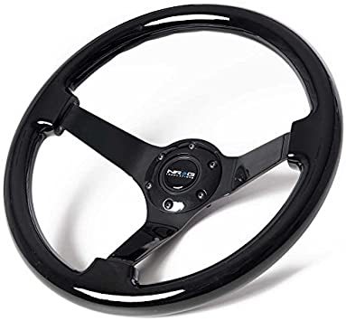 NRG Innovations Steering Wheel - Black 350mm 76mm Wood